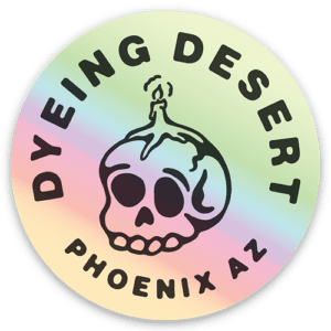 dyeing desert holographic logo sticker