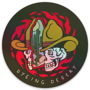 holographic split skull cowboy sticker