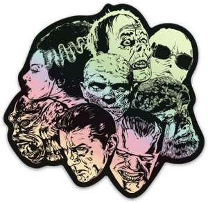 holographic uni monster heads sticker