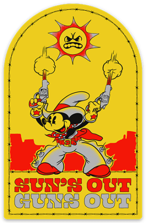 sun’s out guns out sticker